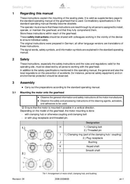 Instruction sheet: Sealing Plate